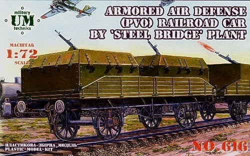 UNIM616 Unimodels 1/72 A.A.D.Railroad car by steel bridge Plastic Model Kit Unimodel