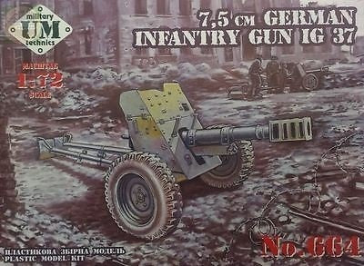 UNIM664 Unimodels 1/72 7,5cm German Infantry gun Plastic Model Kit