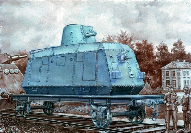 UNIM667 Unimodels 1/72 Armor.car DTR-casemate on railway Plastic Model Kit Unimodel