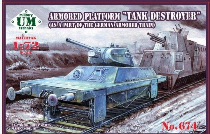 UNIM674 Unimodels 1/72 Arm.Platform "Tank destroyer" Plastic Model Kit Unimodel