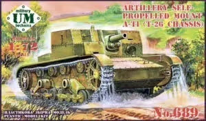 UNIM689-1 Unimodels 1/72 Artillery SP mount AT-1 Plastic Model Kit Unimodel