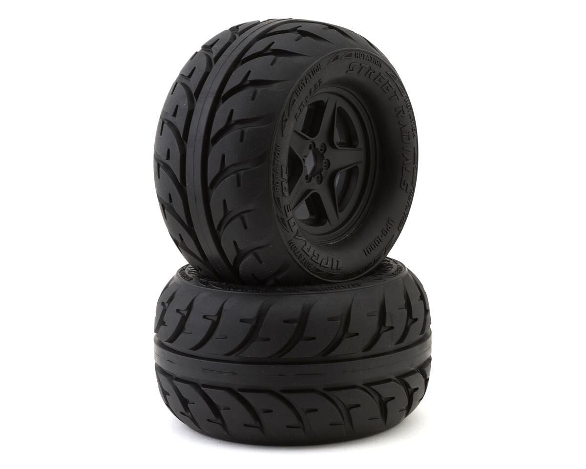 UPG-10001 UpGrade RC Street Radials 2.8" Pre-Mounted On-Road Tires w/5-Star Wheels (2) UPGRADE RC