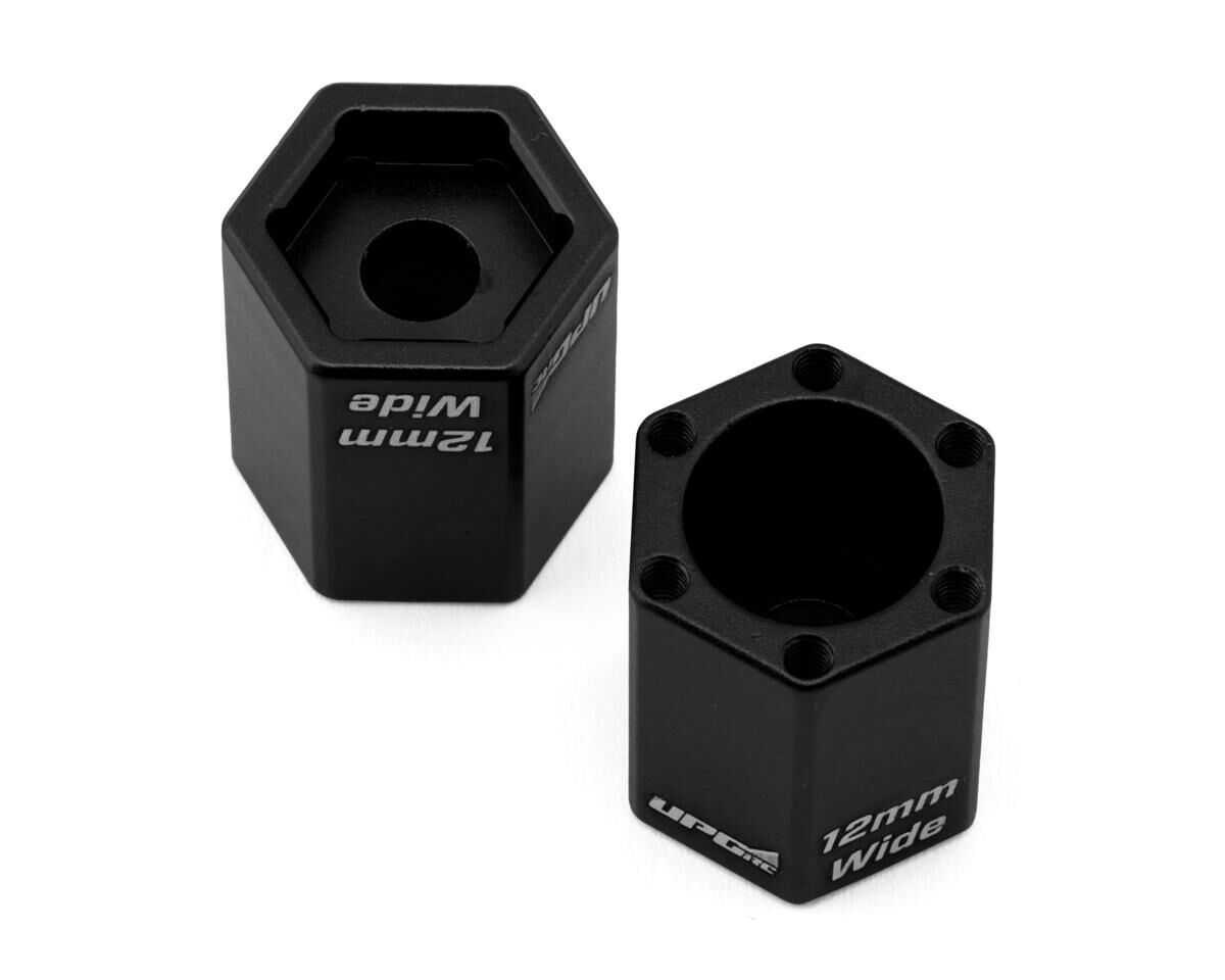 UPG-11004 Aluminum 12mm Wide Hex Adapters for UpGrade RC 2.8" Tires (2) (Black) UPGRADE RC
