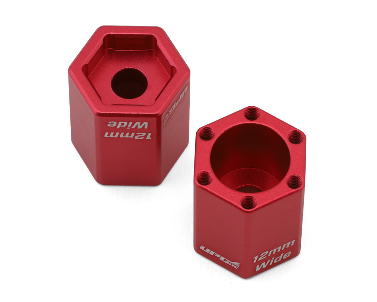 UPG-11005 Aluminum 12mm Wide Hex Adapters for UpGrade RC 2.8" Tires (2) (Red) UPGRADE RC