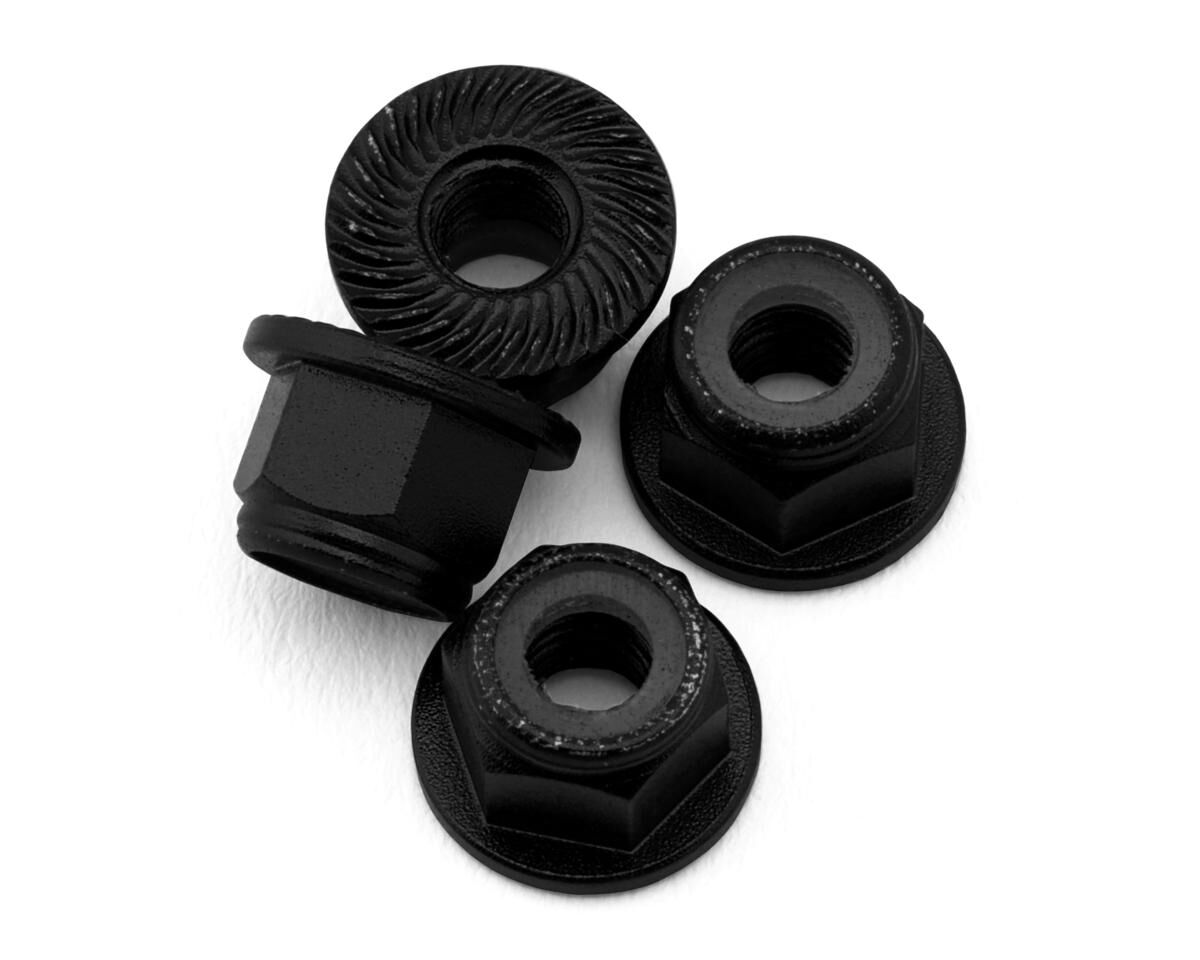 UPG-11010 Aluminum 4mm Serrated Wheel Nuts (4) (Black) UPGRADE RC