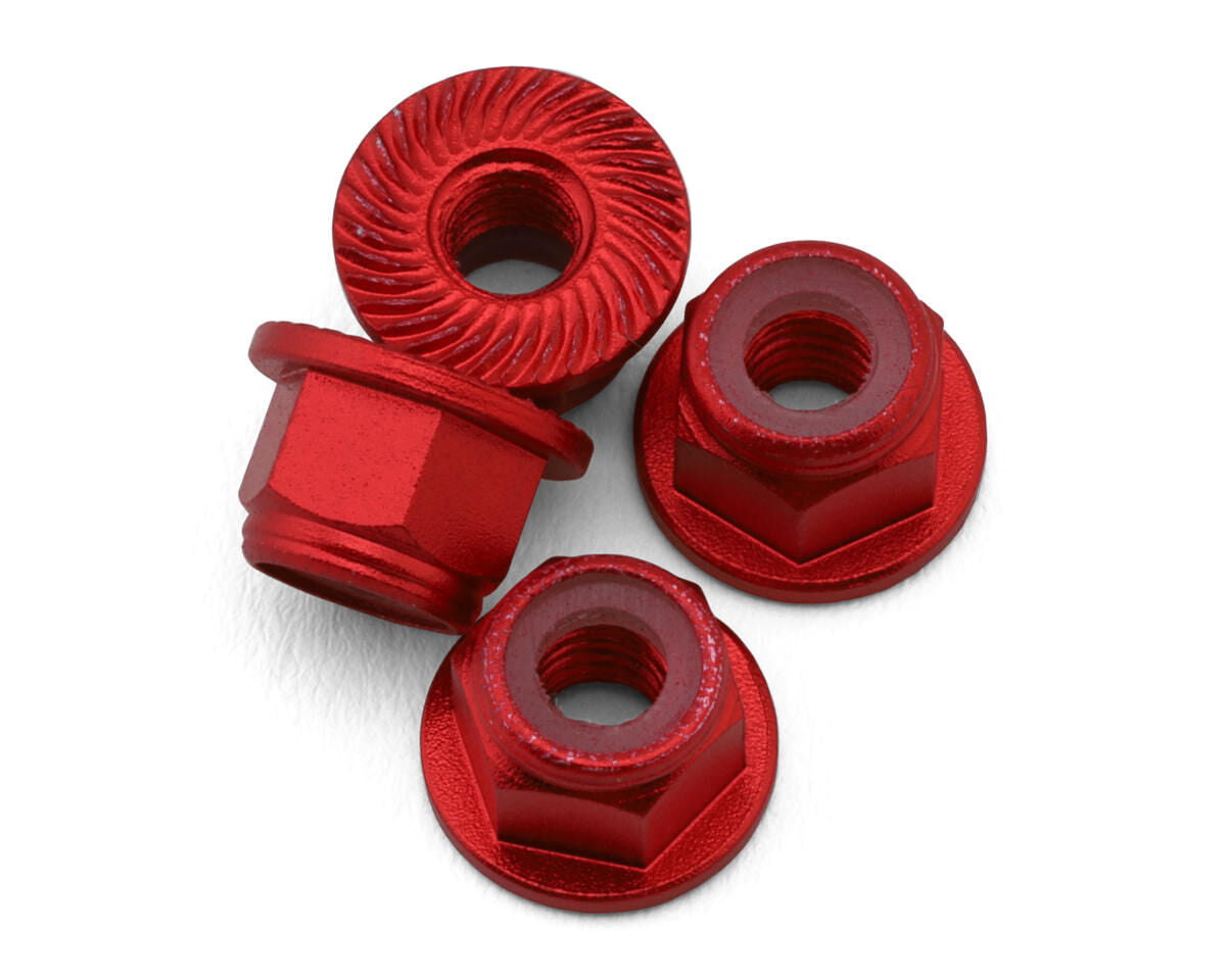 UPG-11011 Aluminum 4mm Serrated Wheel Nuts (4) (Red) UPGRADE RC