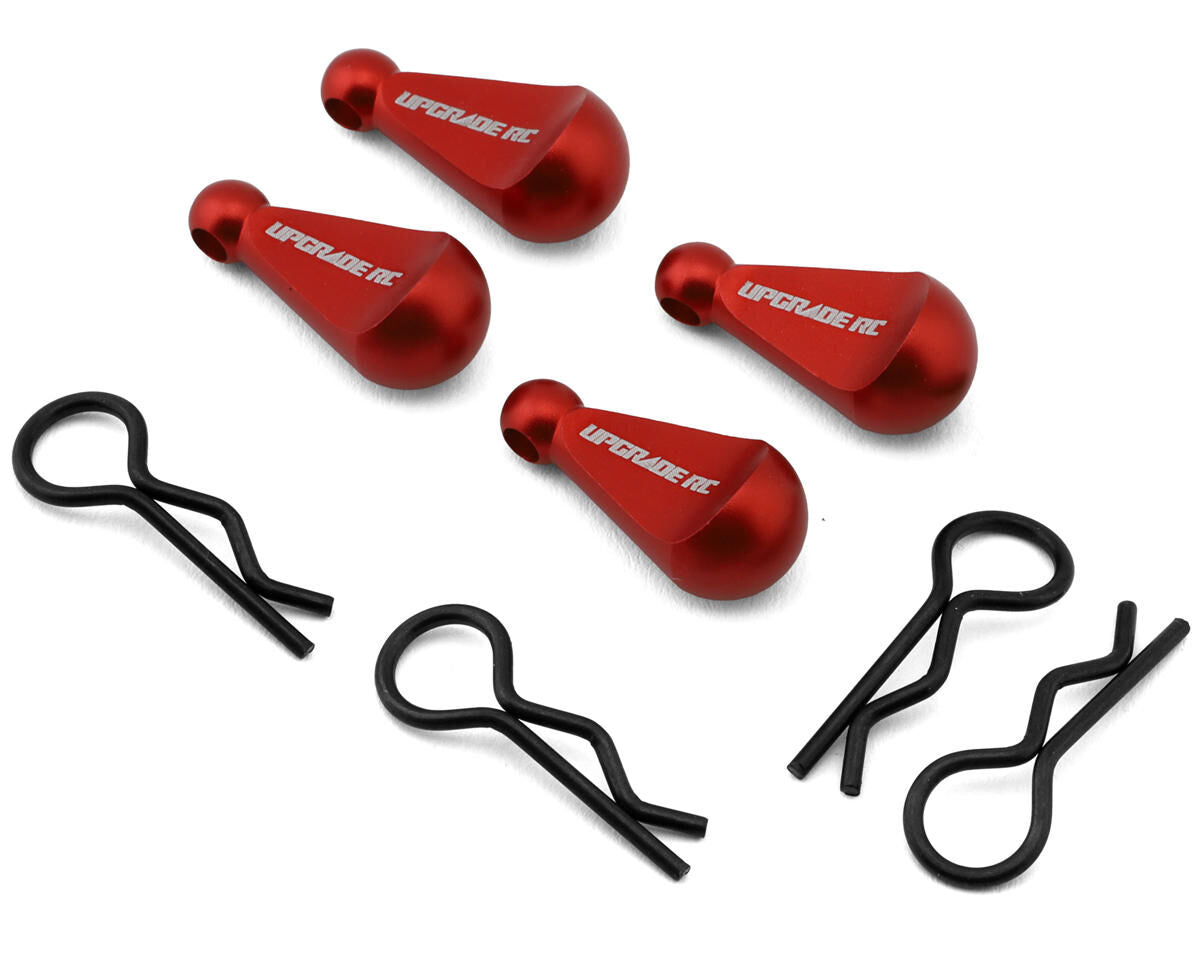 UPG-13000 UpGrade RC 1/10 Body Clips with Aluminum Pull Handles (Red) (4) UPGRADE RC
