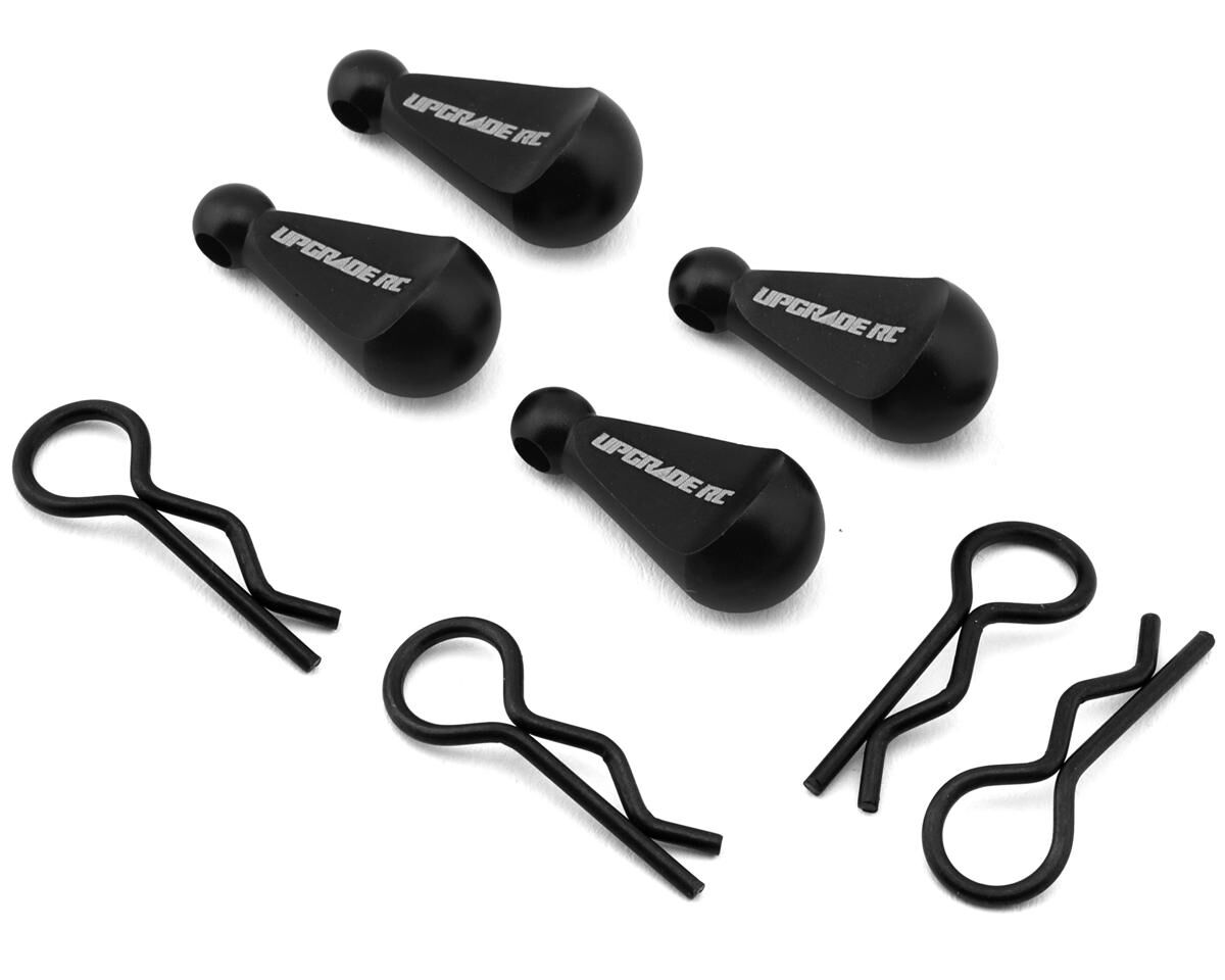 UPG-13001 UpGrade RC 1/10 Body Clips with Aluminum Pull Handles (Black) (4) UPGRADE RC