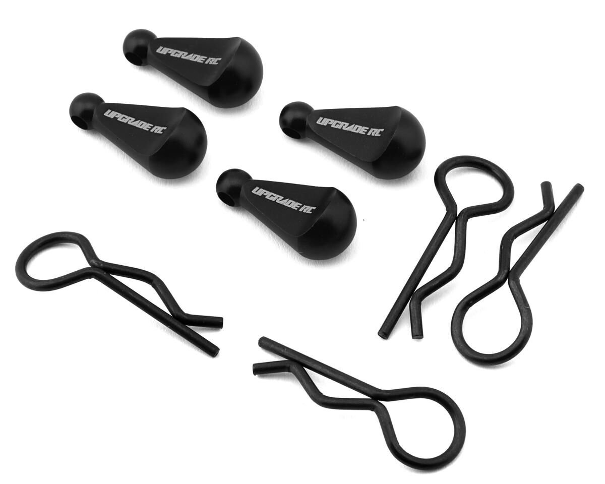 UPG-13005 UpGrade RC 1/8 Body Clips with Aluminum Pull Handles (Black) (4) UPGRADE RC