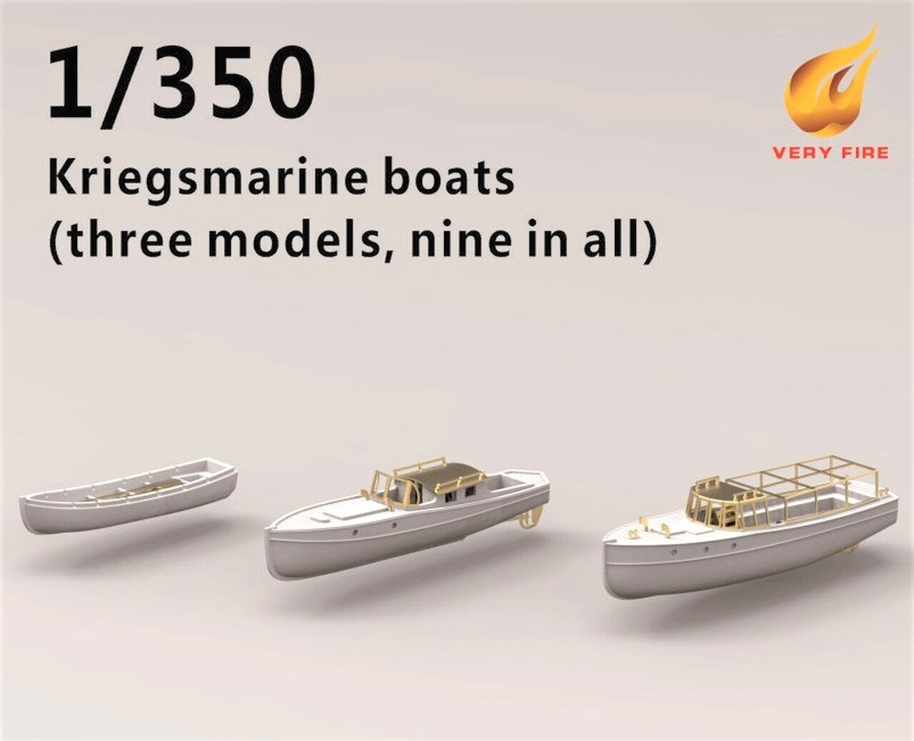 Very Fire 1/350 DKM Boats (3 types, 9 boats) VFDKM05