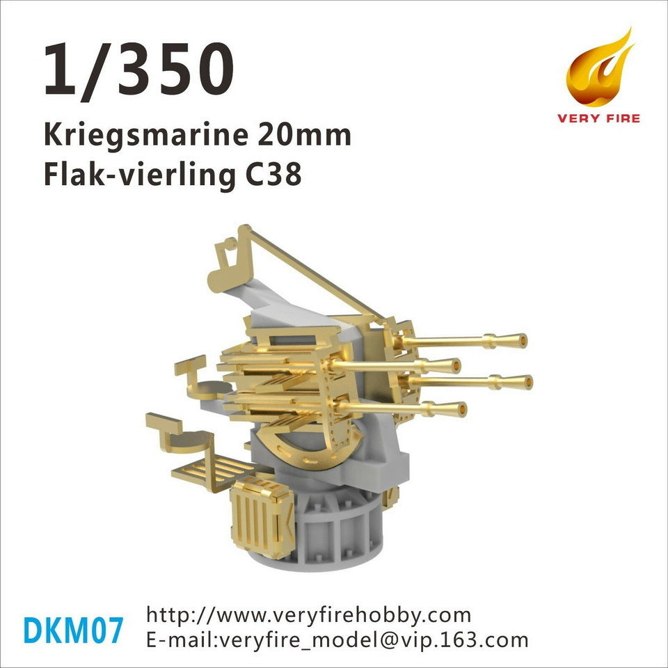 Very Fire 1/350 Kriegsmarine 20mm flakvierling C38 (4 sets) VFDKM07
