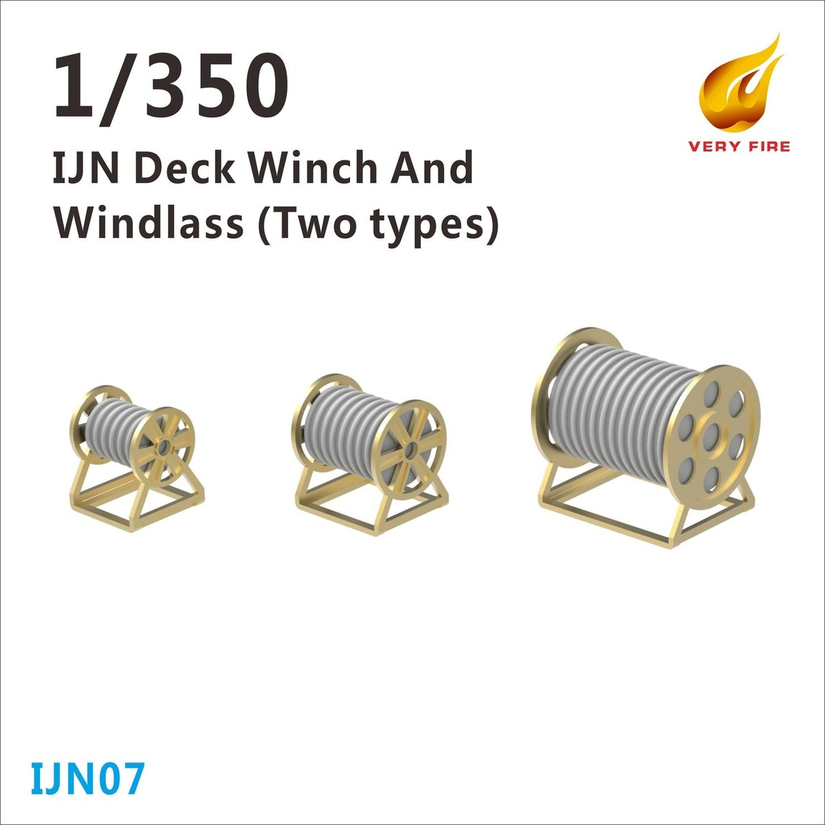 Very Fire 1/350 IJN Deck Winch and Windlass (28 sets) VFIJN07