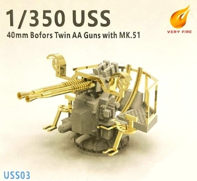 Very Fire 1/350 U.S. Navy 40mm Bofors gun (twin mounting) w MK.51 (6 sets) VFUSS03