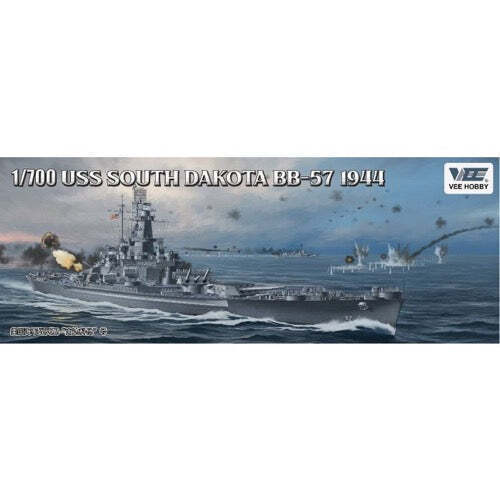 VH-V57005 Vee Hobby 1/700 South Dakota Battleship BB-57 1944 Plastic Model Kit