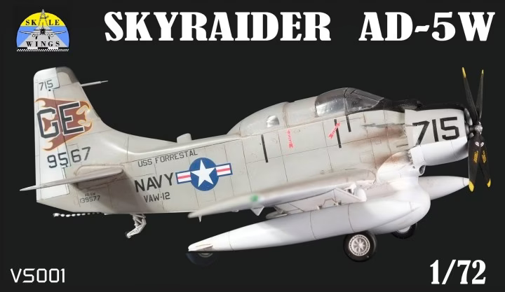 Skale Wings 1/72 Skyraider AD-5W Plastic Model Kit VS72001