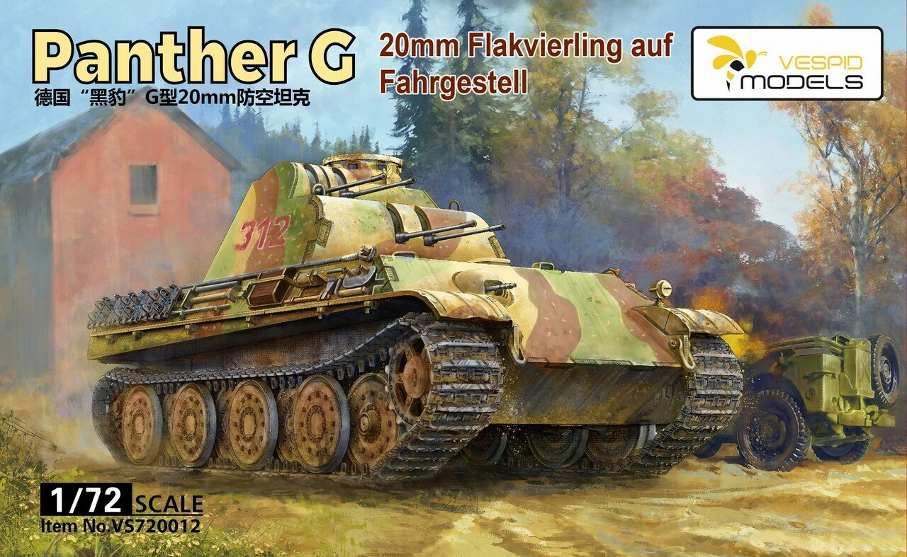 VS720012 Vespid 1/72 20mm Flakvierling auf Panther G Plastic Model Kit Vespid