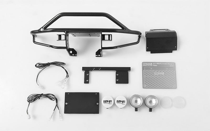 VVV-C0209 Rough Stuff Metal Front Bumper for RC4WD Trail Finder 2 (Hella and IPF Round Lights) RC 4WD