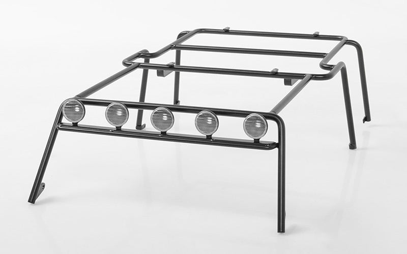 VVV-C0260 Metal Rolling Rack for Axial SCX10 Wrangler w/ Lights RC 4WD