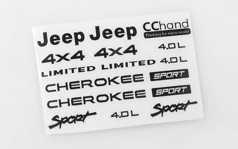 VVV-C0264 Metal Emblem Set for Axial SCX10 XJ (Black) RC 4WD