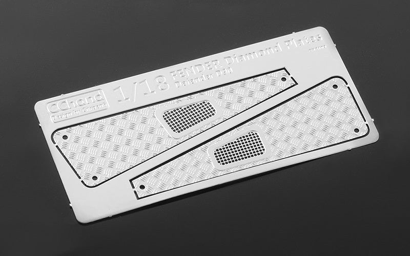 VVV-C0269 Metal Front Side Hood Diamond Plates for 1/18 Gelande D90 RC 4WD