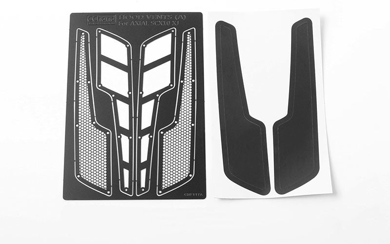 VVV-C0308 Metal Hood Vents for Axial SCX10 XJ (Black Style A) RC 4WD