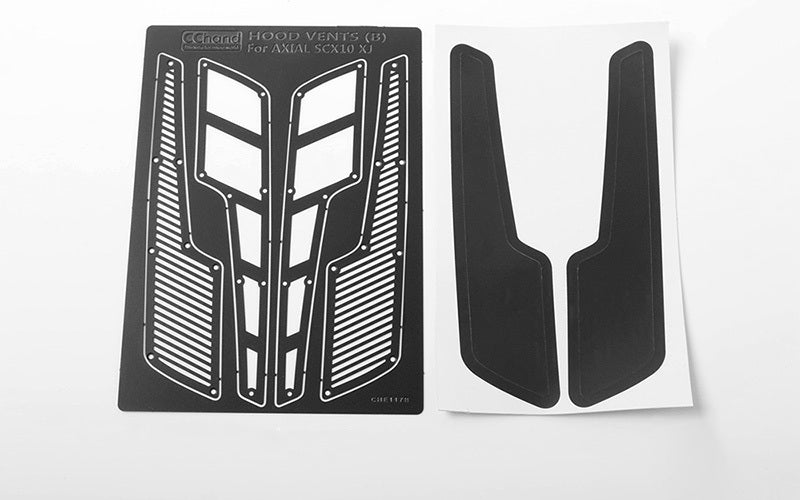 VVV-C0309 Metal Hood Vents for Axial SCX10 XJ (Black Style B) RC 4WD