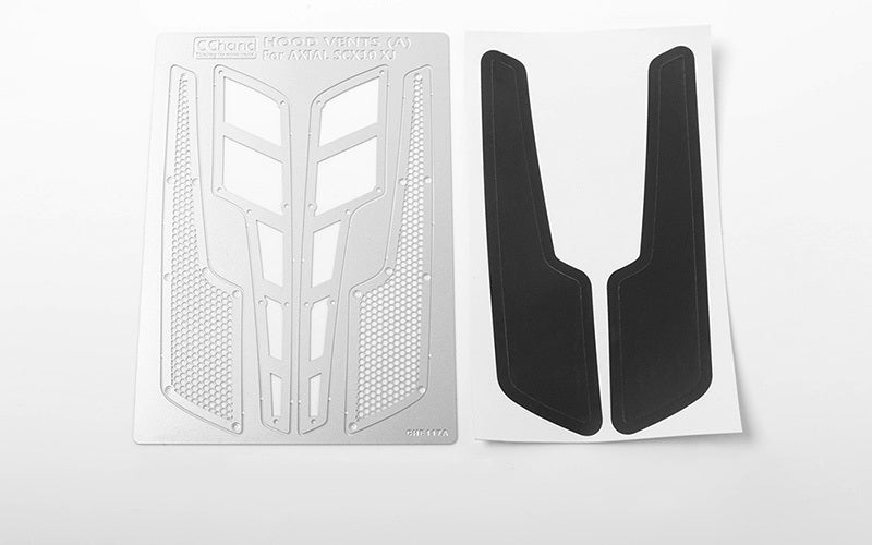 VVV-C0310 Metal Hood Vents for Axial SCX10 XJ (Silver Style A) RC 4WD