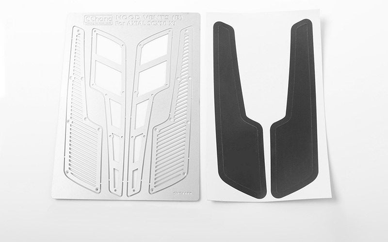 VVV-C0311 Metal Hood Vents for Axial SCX10 XJ (Silver Style B) RC 4WD