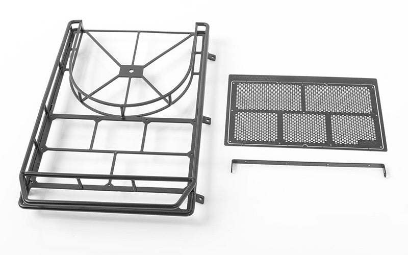 VVV-C0345 Krabs Roof Rack w/Spare Tire Mount for Axial SCX10 II XJ (Black) RC 4WD