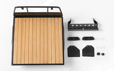VVV-C0395 Wood Flatbed w/Mudflaps for Mojave II Four Door Body Set RC 4WD
