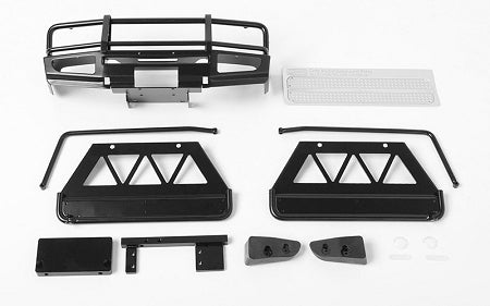 VVV-C0412 Trifecta Front Bumper, Sliders and Side Bars for Land Cruiser LC70 Body (Black) RC 4WD
