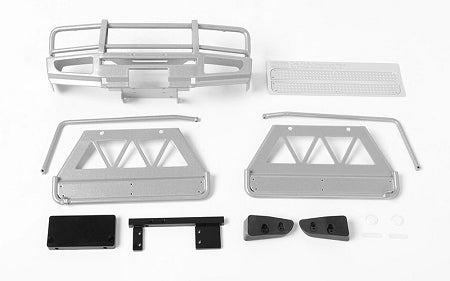 VVV-C0413 Trifecta Front Bumper, Sliders and Side Bars for Land Cruiser LC70 Body (Silver) RC 4WD