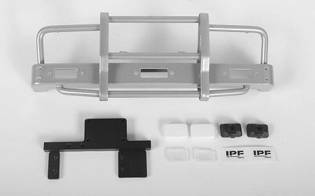 VVV-C0435 Kangaroo Front Bumper w/Lights for Mojave II 2/4 Door Body Set (Silver) RC 4WD