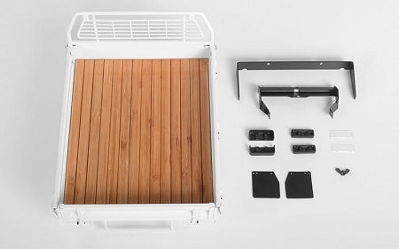 VVV-C0458 Kober Rear Bed w/Tire Holder & Mud Flaps for RC4WD TF2 LWB Toyota LC70 (White) RC 4WD