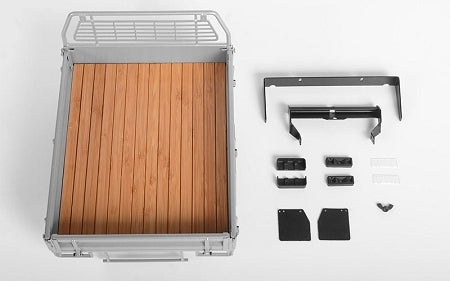 VVV-C0460 Kober Rear Bed w/Tire Holder & Mud Flaps for RC4WD TF2 LWB Toyota LC70 (Silver) RC 4WD