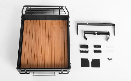 VVV-C0462 Kober Rear Bed w/Tire Holder & Mud Flaps for RC4WD TF2 LWB Toyota LC70 (Black) RC 4WD