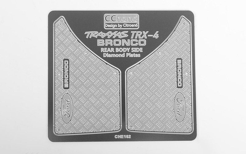 VVV-C0486 Rear Quarter Diamond Plates for Traxxas TRX-4 '79 Bronco Ranger XLT RC 4WD