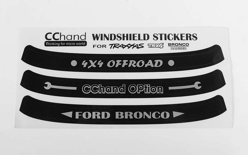 VVV-C0496 Windshield Decals for Traxxas TRX-4 '79 Bronco Ranger XLT RC 4WD