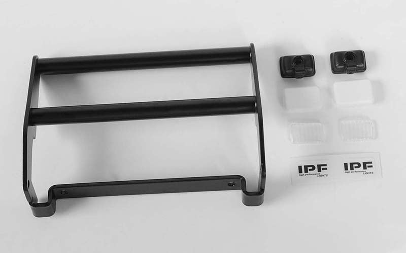 VVV-C0504 Cowboy Front Grille Guard W/Lights for Traxxas TRX-4 '79 Bronco Ranger XLT (Black) RC 4WD