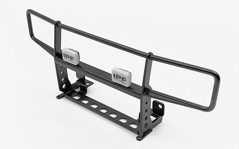 VVV-C0508 Ranch Front Grille Guard W/Lights for Traxxas TRX-4 '79 Bronco Ranger XLT (Black) RC 4WD