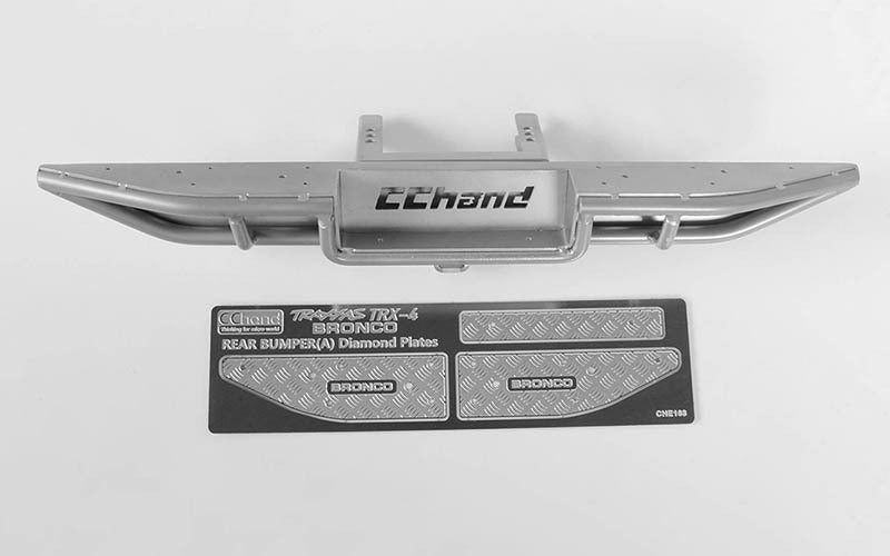 VVV-C0511 Ranch Rear Step Bumper for Traxxas TRX-4 '79 Bronco Ranger XLT (Silver) RC 4WD