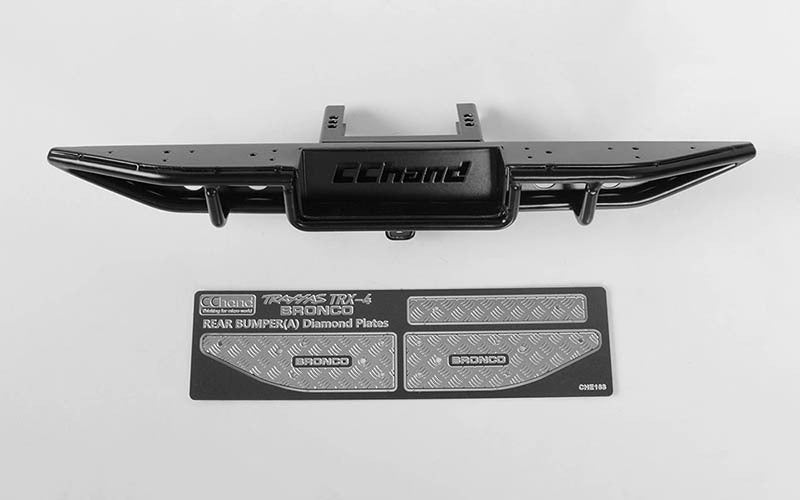 VVV-C0512 Ranch Rear Step Bumper for Traxxas TRX-4 '79 Bronco Ranger XLT (Black) RC 4WD