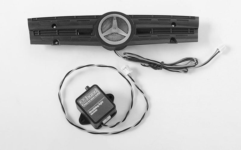 VVV-C0534 Ambient Light Grill Logo W/Strobe Effect Unit for Mercedes-Benz Arocs 3348 6x4 Tipper Truck (B) RC 4WD