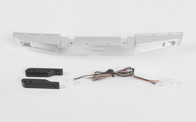 VVV-C0607 Front Winch Bumper W/LED Lights for Traxxas TRX-4 '79 Bronco Ranger XLT (Silver) RC 4WD