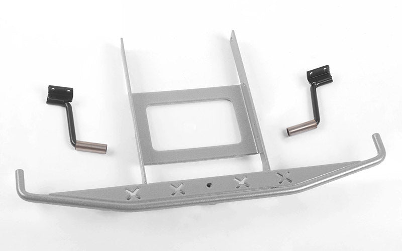 VVV-C0649 Rough Stuff Metal Rear Bumper w/Exhaust Tips for Axial SCX10 II 1969 Chevrolet Blazer (Silver) RC 4WD