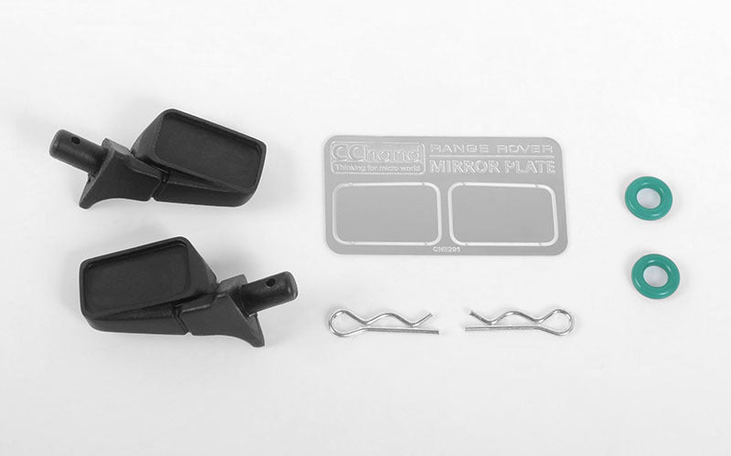 VVV-C0692 Rubber Rearview Mirror for JS Scale 1/10 Range Rover Classic Body RC 4WD