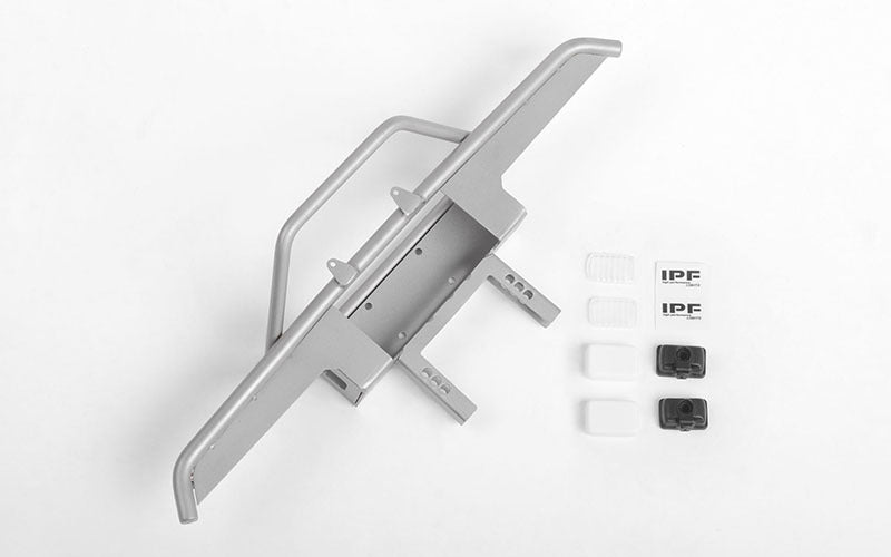VVV-C0790 Bucks Front Bumper w/IPF Lights for Traxxas TRX-4 Chevy K5 Blazer (Silver) RC 4WD
