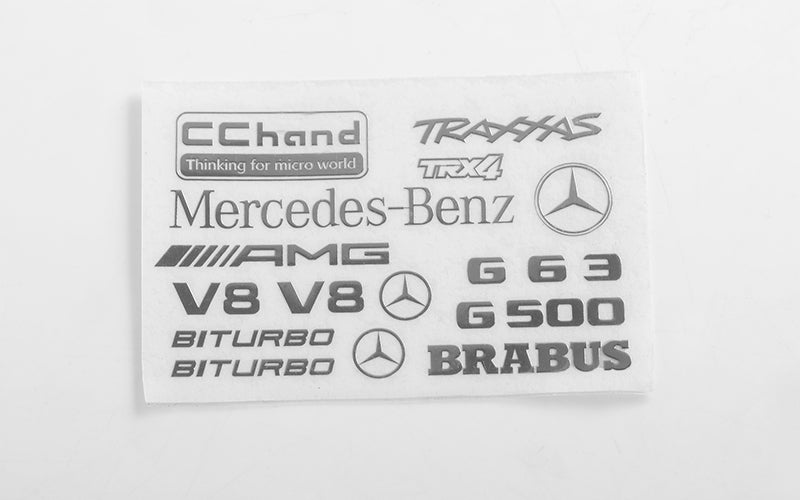 VVV-C0796 Steel Logo Decal Sheet for Traxxas TRX-4 Mercedes-Benz G-500 RC 4WD