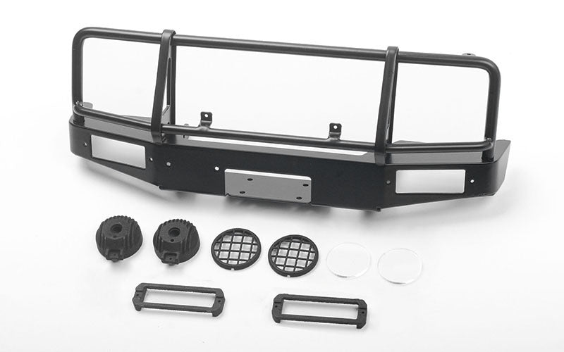 VVV-C0899 Trifecta Front Bumper w/ Round Lights for Capo Racing Samurai 1/6 RC Scale Crawler (Black) RC 4WD