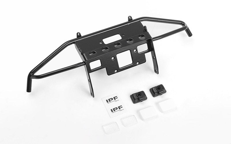 VVV-C0926 Guardian Steel Front Winch Bumper w/ IPF Lights for Axial 1/10 SCX10 II UMG10 (Black) RC 4WD